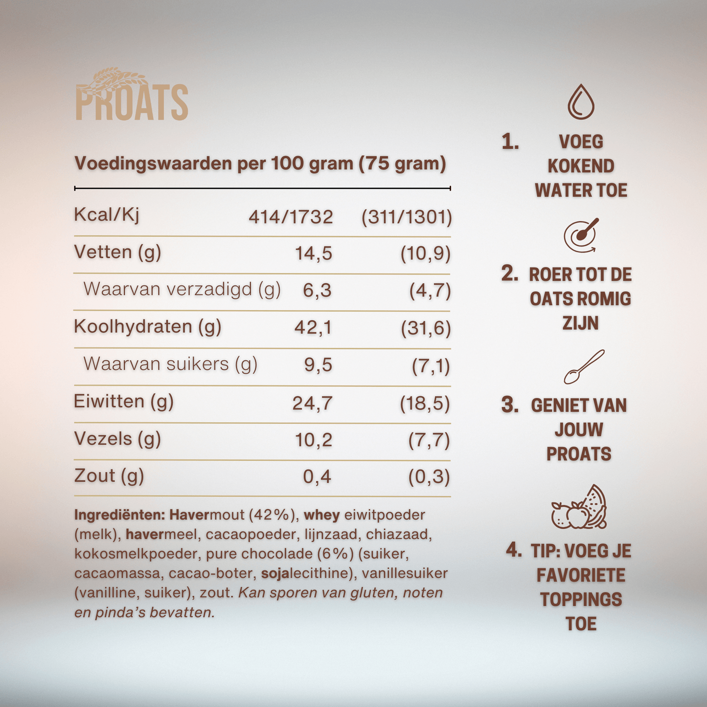 Chocolate Overload Proteïne Oats - Havermout - PROATS