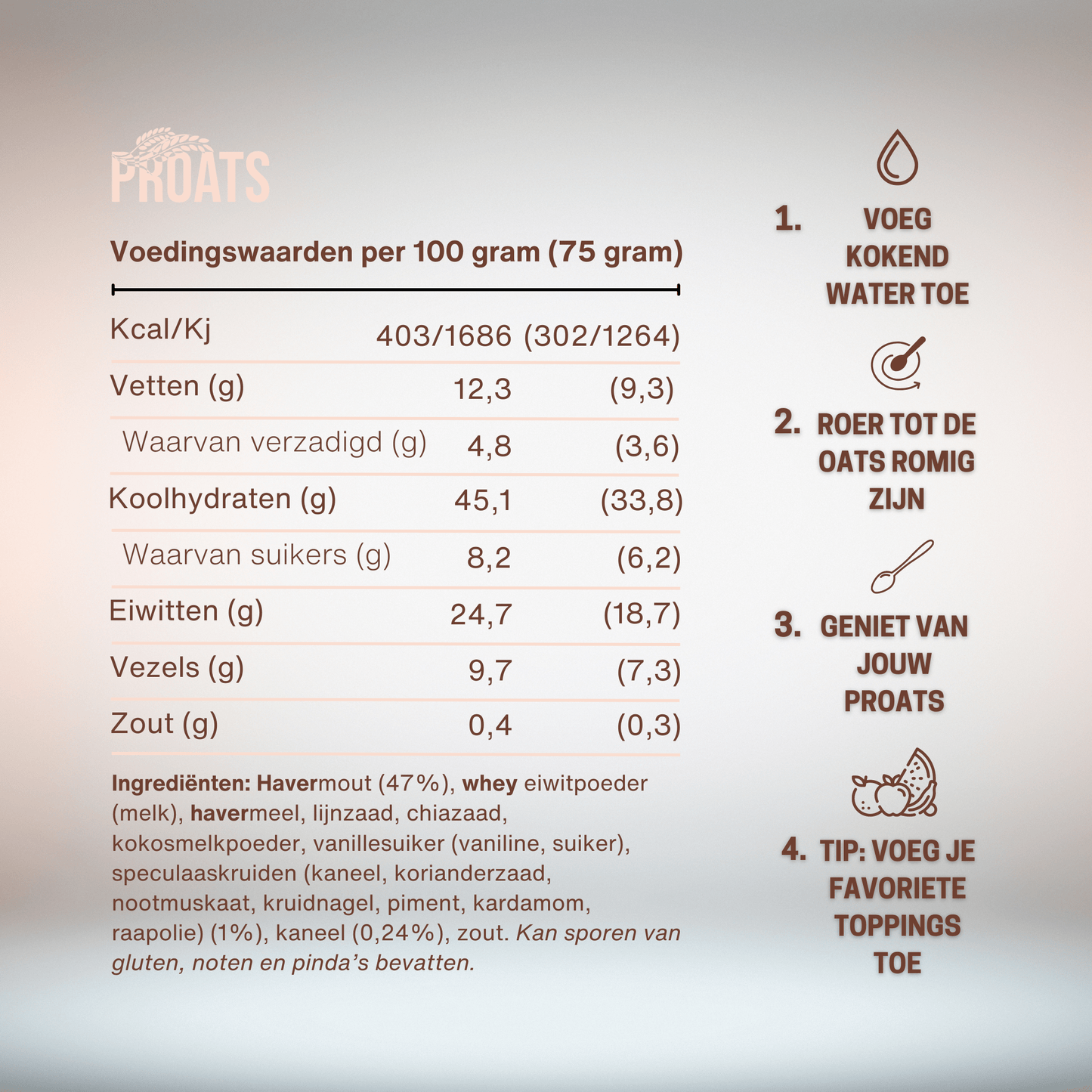 Warm Cinnamon Cookie Proteïne Oats - PROATS