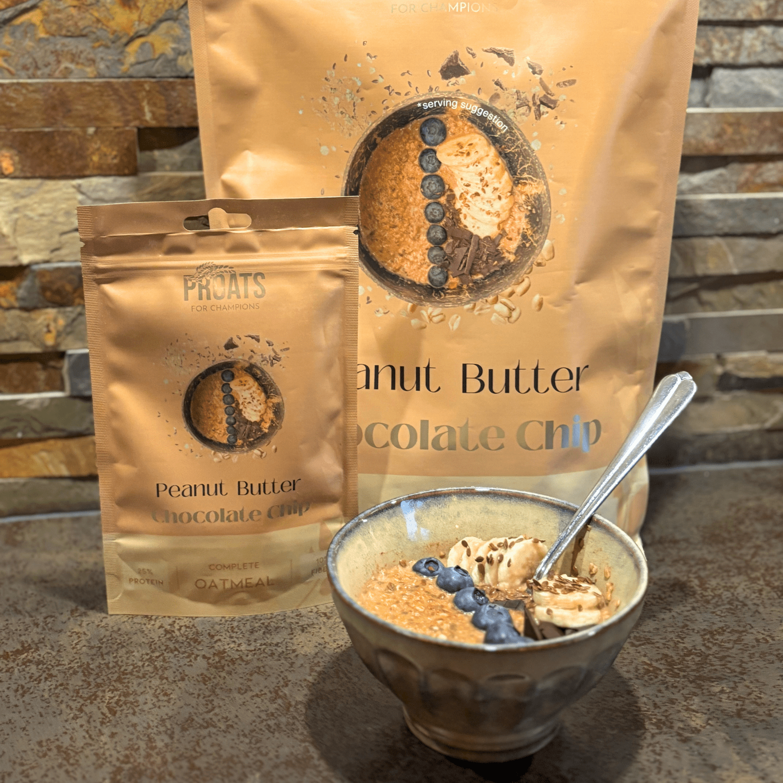 Bakje peanut butter chocolate chip eiwit oats van PROATS